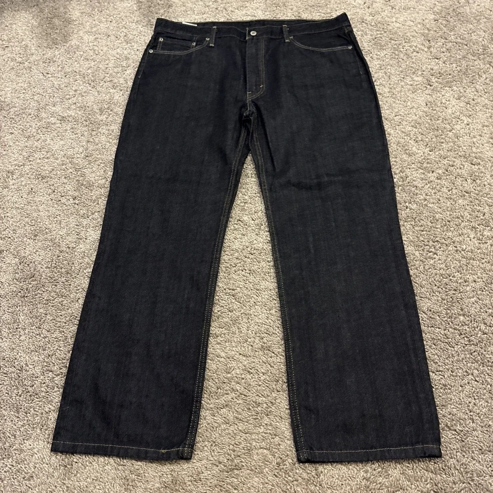 Levis 514 Straight Fit Jeans Mens 40x30 Blue Denim Dark Wash Classic Wide Leg